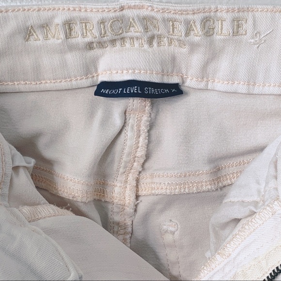 AE 🦅 Light Peach Next Level Stretch High Rise Distressed Jegging Jeans - Picture 2 of 9